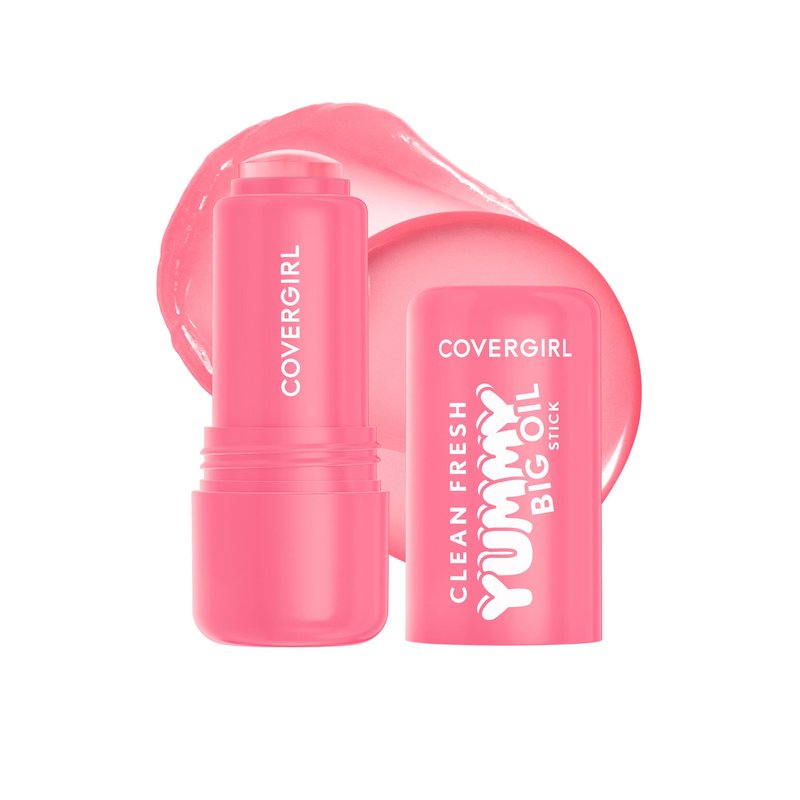 COVERGIRL Clean Fresh Yummy Big Oil Stick, Flavored Lip Oil, Dewy Finish, Non-Greasy - 150 Sugar Poppy (Sheer Soft Baby Pink)