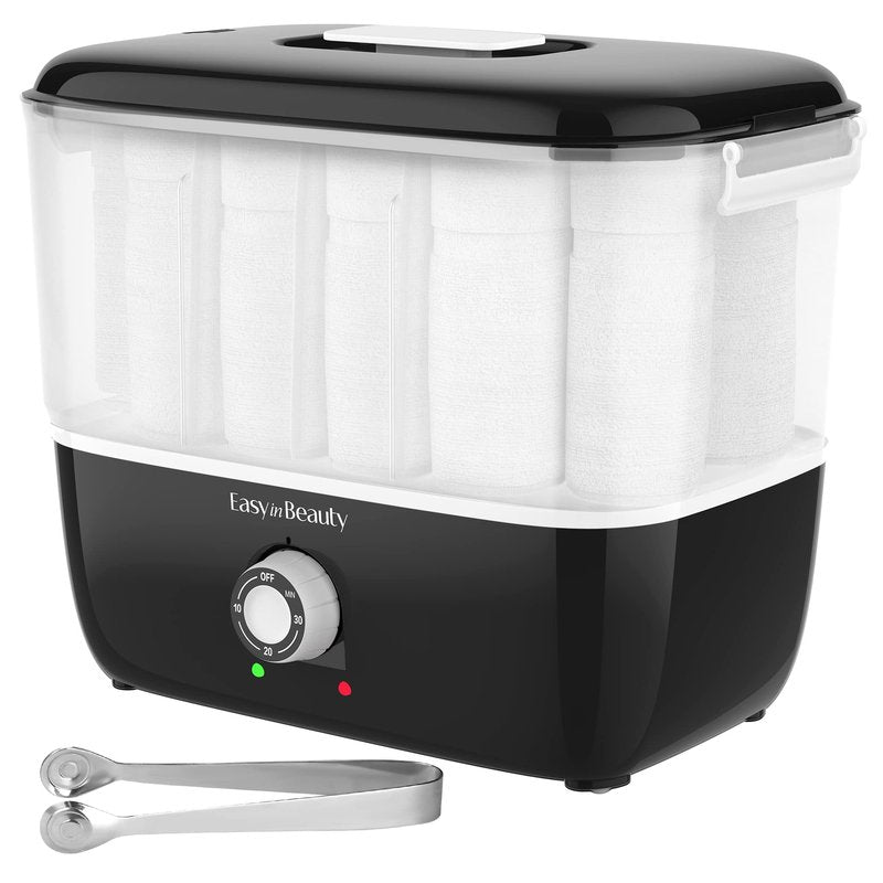 EASYINBEAUTY Hot Towel Warmer for Facials, Holds 16 Small Towels, 5L Towel Steamer with Quickly Heating in 1-5 Mins, Auto Off Timer Portable Towel Warmers for Spa, Barber, Manicures, Massage