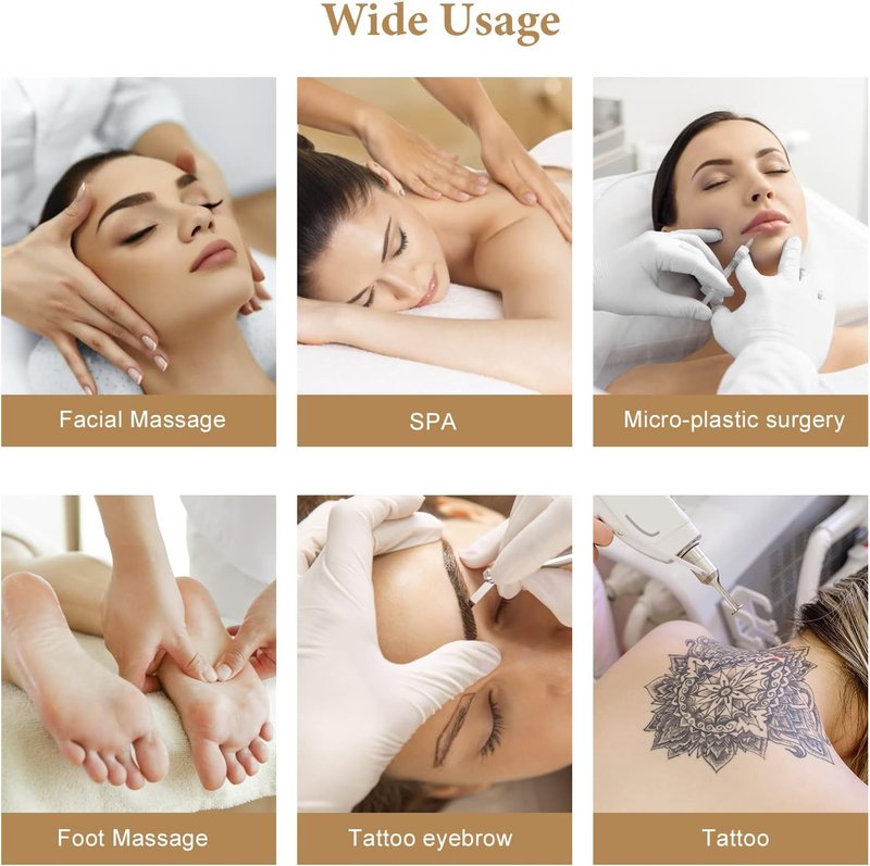 Massage Chair for Tattoo & Esthetician | Hydraulic 3-Section Facial Bed, Adjustable Spa Equipment - White