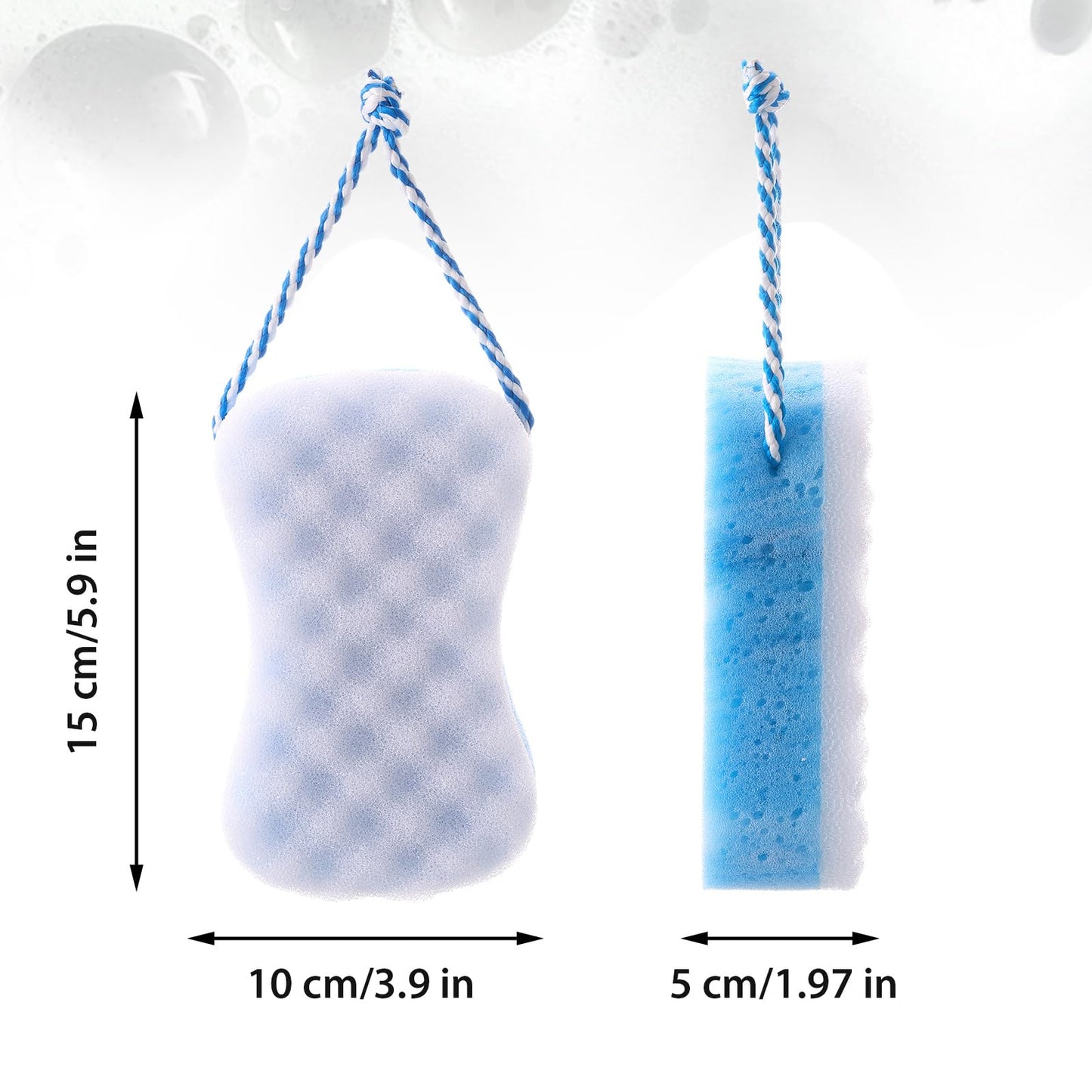 Boao 6 Pcs Bath Sponge for Women, Men Exfoliating Loofahs Body Scrubber Shower Sponges Big Pouf Foam Sponges to Spa Reusable Bathing Accessories(Bright Color)