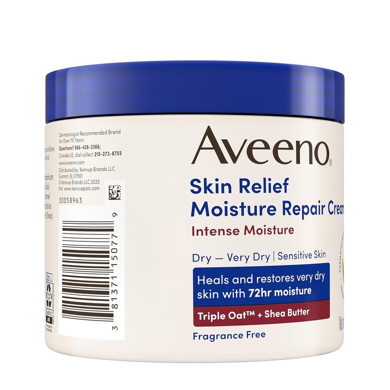 Aveeno Skin Relief Body Cream - Intense Moisture Repair with Triple Oat & Shea Butter | Fragrance-Free, 11 oz