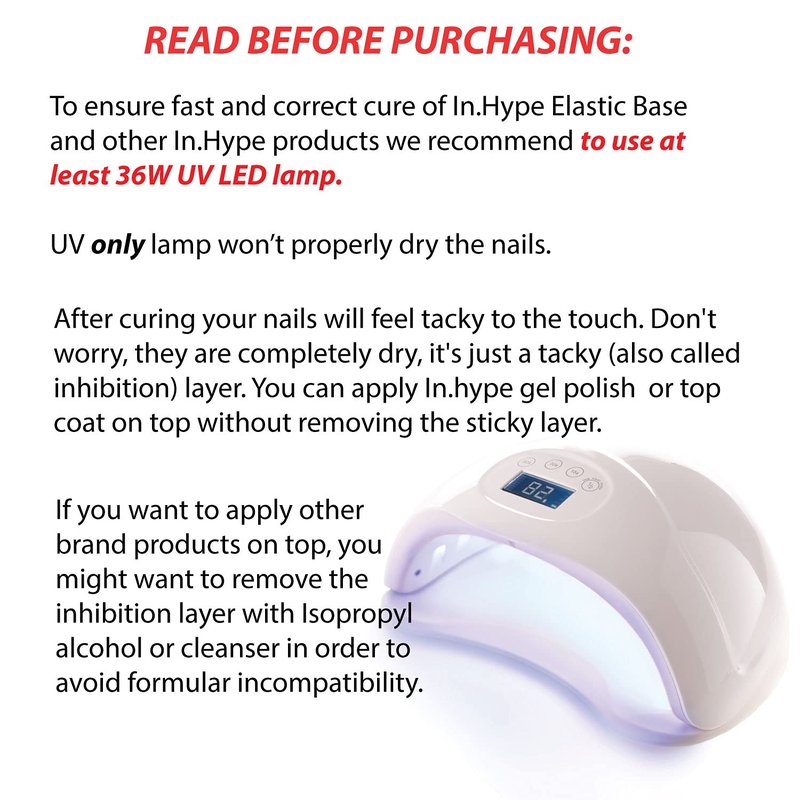 IN.HYPE Rubber Base Coat UV/LED Curable. Soak Off (Elastic)