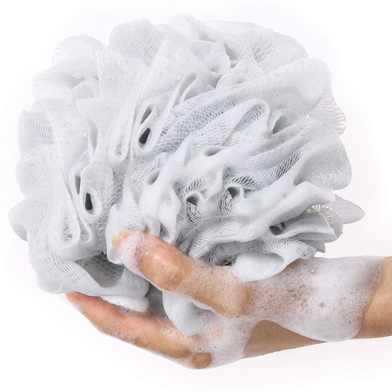 BTYMS 4 Pieces Large Loofah Sponge Shower Puff Bath Scrunchie 75g/pc Shower Sponge Body Loofahs Pouf Mesh Pouf for Body