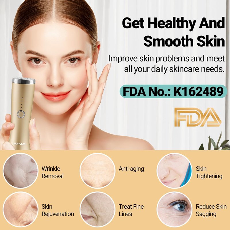 Red Light Therapy for Face - FDA Cleared - UUPAS LED Light Therapy Facial Massager for Face - Skin Tightening Machine for Anti Aging,Wrinkle Removal,Face Lift