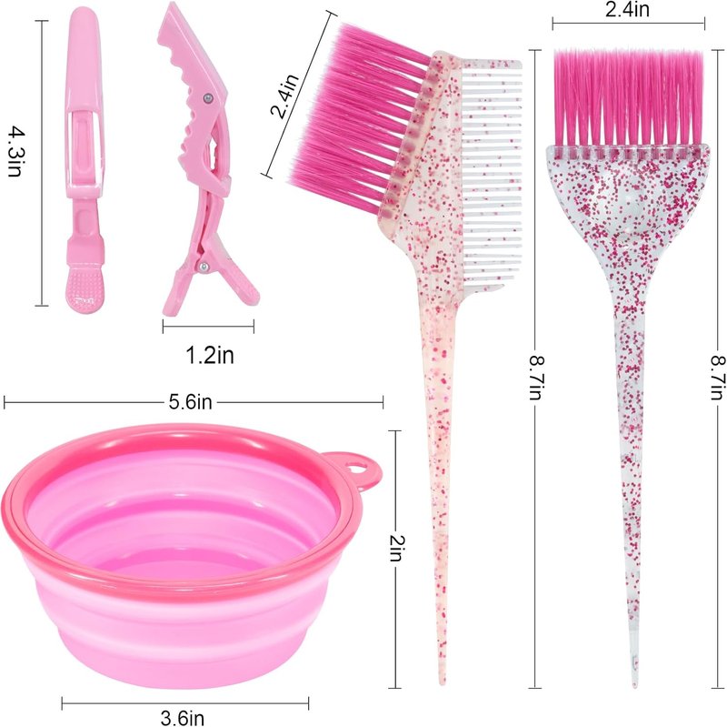 Hair Coloring Kit - 11-Piece Professional Salon Tools for DIY Mixing | Includes Clips, Bowl, Dye Brush, Earmuffs