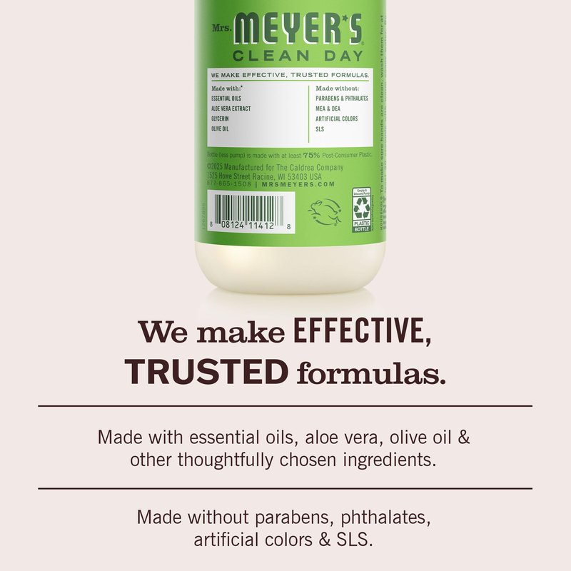 MRS. MEYER'S CLEAN DAY Hand Soap, Fresh Cut Grass Scent, 12.5 Fl Oz Bottle