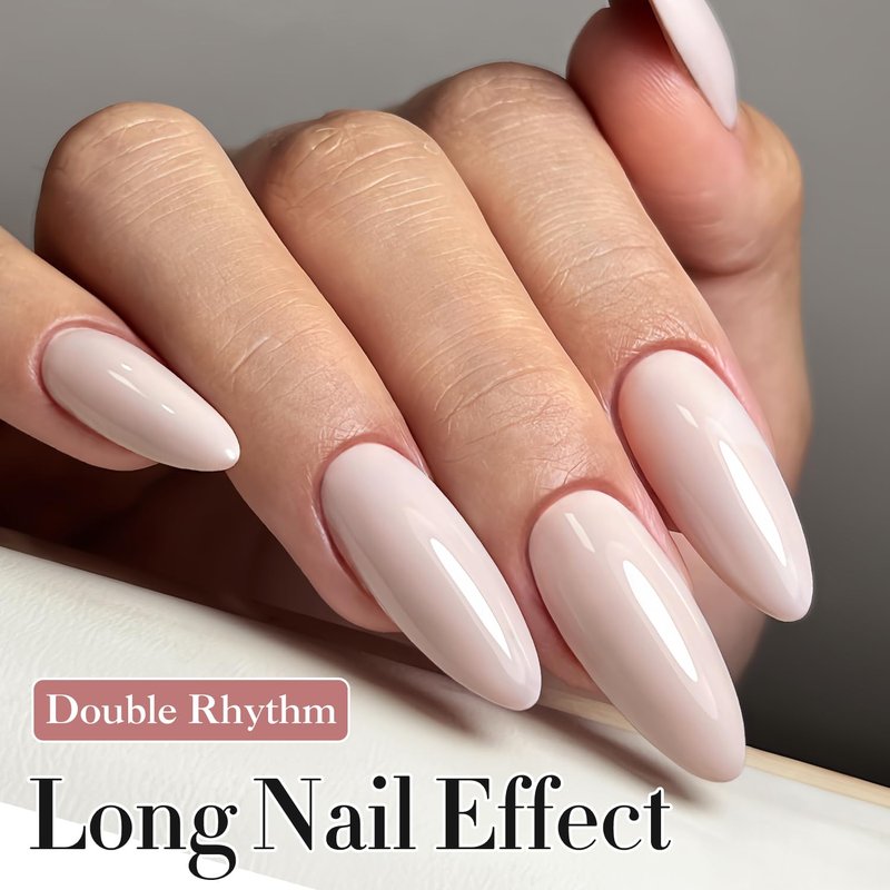 Double Rhythm 15ML Gel Nail Polish Pure Sheer Same Color Same Bottle Soak Off Gel Polish Art Manicure Salon DIY at Home for Women (Cream Nude Pink-A1332)