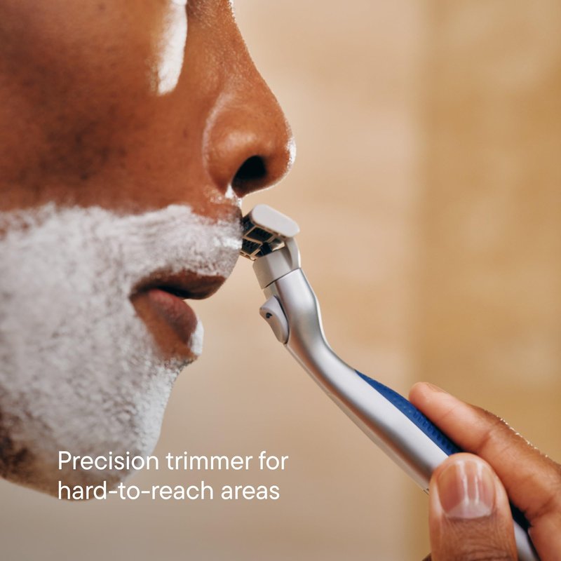 Harry's Plus Razor Shaving Kit for Men - Premium Handle and 3 Razor Blade Cartridges - Advanced Pivoting System - Clay