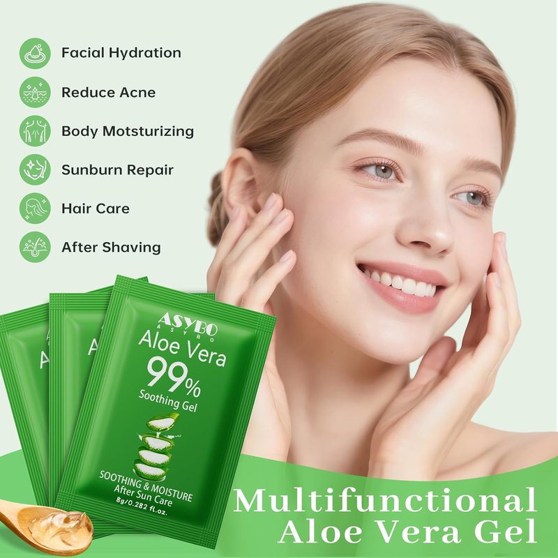 Aloe Vera Gel - 99% Pure Natural Moisturizer for Soothing Sunburn & Scar Repair | Travel Size 30 Pack