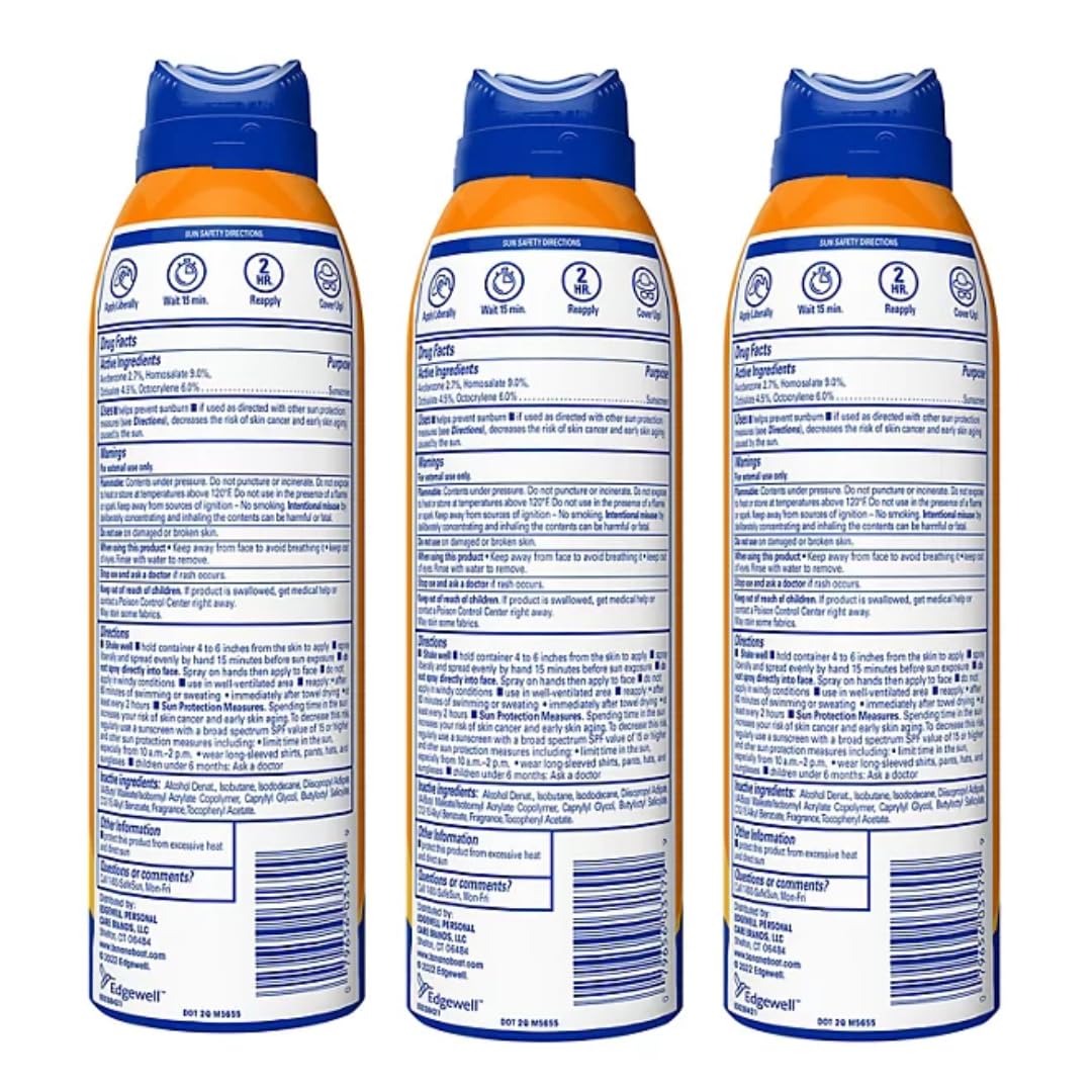 Sport Ultra Sunscreen Spray, SPF 50, 6 Ounces, 3 Pack