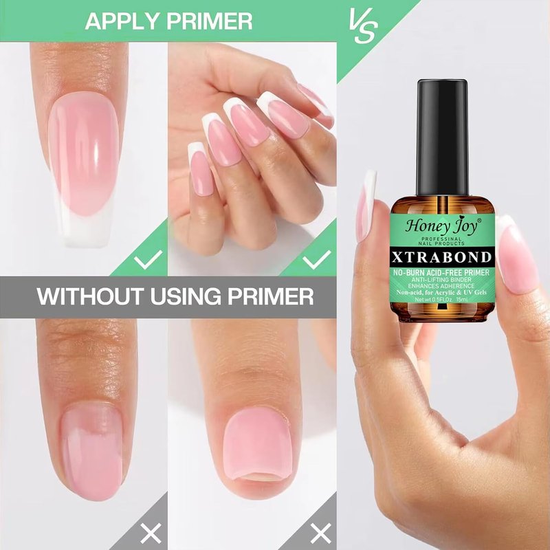 Nail Dehydrator and Primer Set - Acid-Free Prep for Acrylic & Gel Nails | 0.5 fl oz, Long-Lasting Adhesion