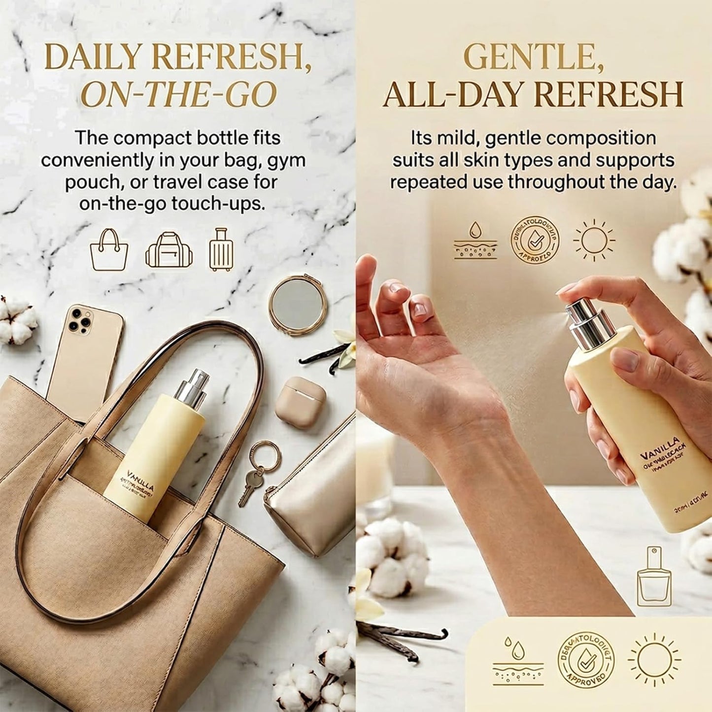 Vanilla on the Beach Hair and Body Mist - Long-Lasting Coconut & Vanilla Fragrance Spray, 8.11 fl oz