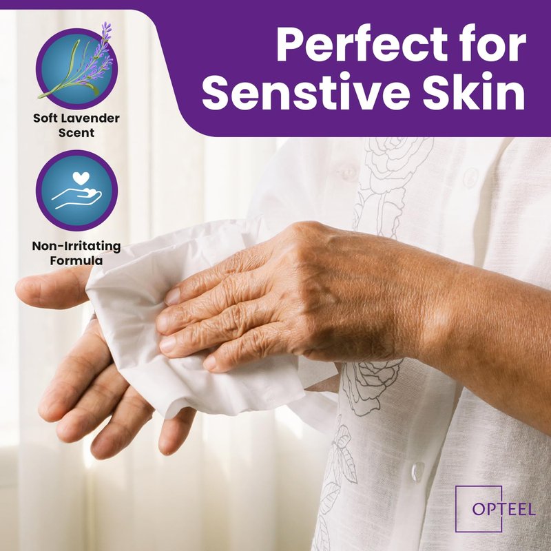 OPTEEL Adult Wet Wipes Lavender Scented – Soft Disposable Washcloths for Incontinence & Personal Hygiene 720 Count