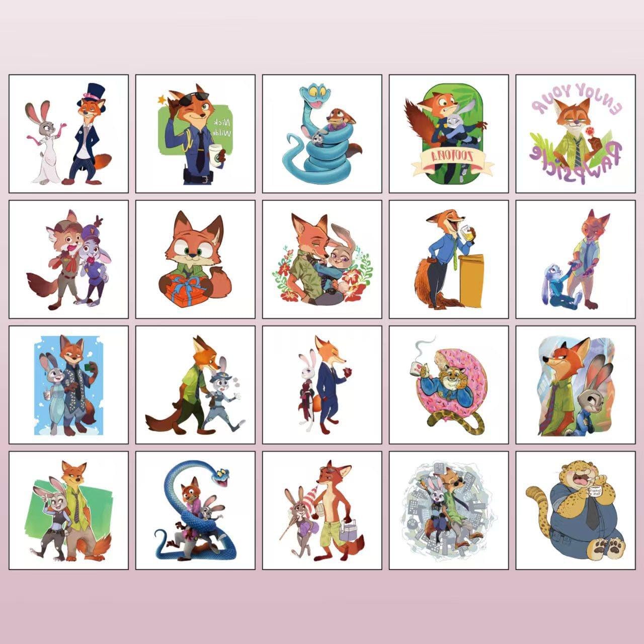 Zootopia | 20 Pcs Temporary Tattoos for Teens - Fun Birthday Party Favors & Decorations