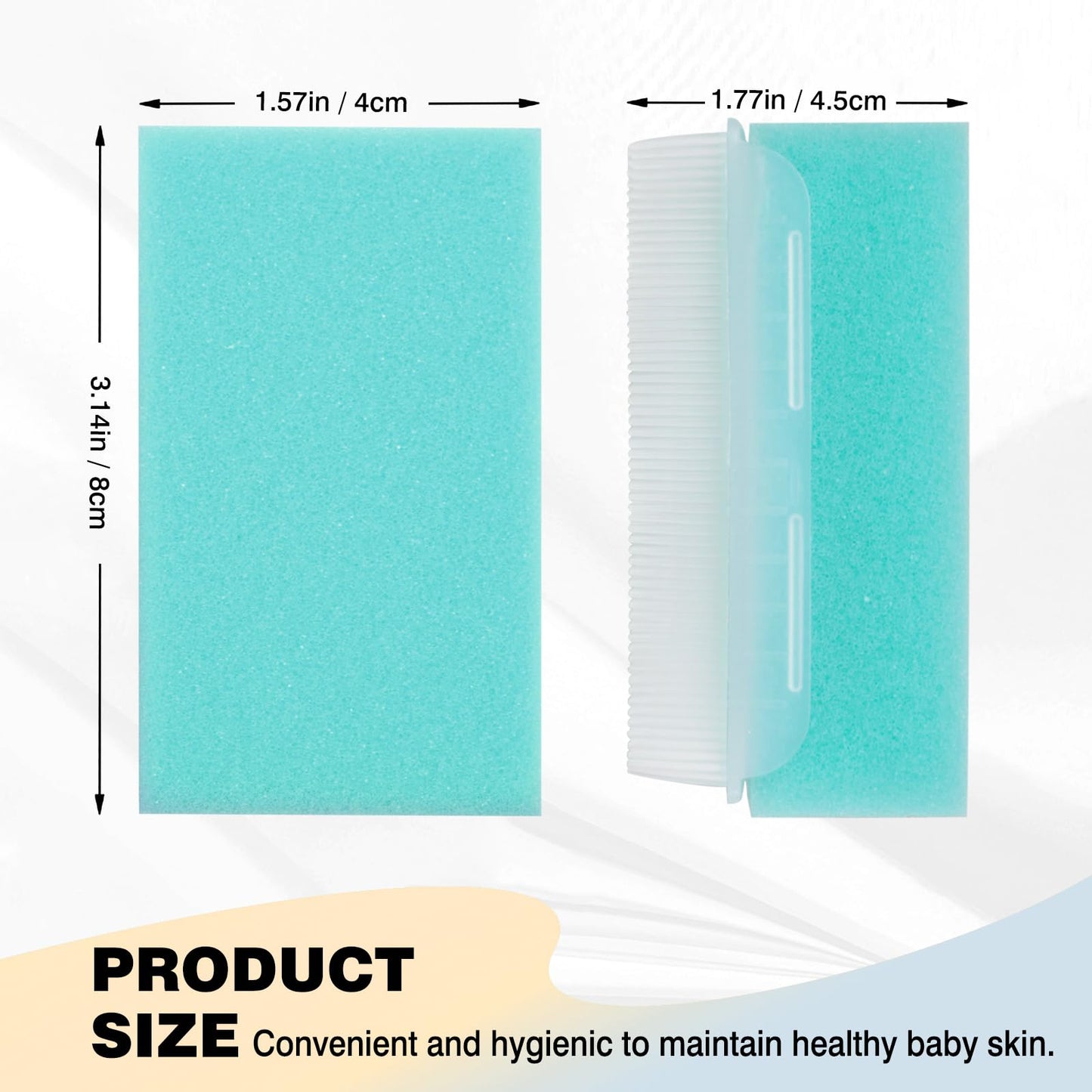 2PCS Cradle Cap Brush, Baby Bath Sponge - 2-in-1 Brush & Sponge for Scalp Treatment, Sensory Therapy, and Bath Time Care