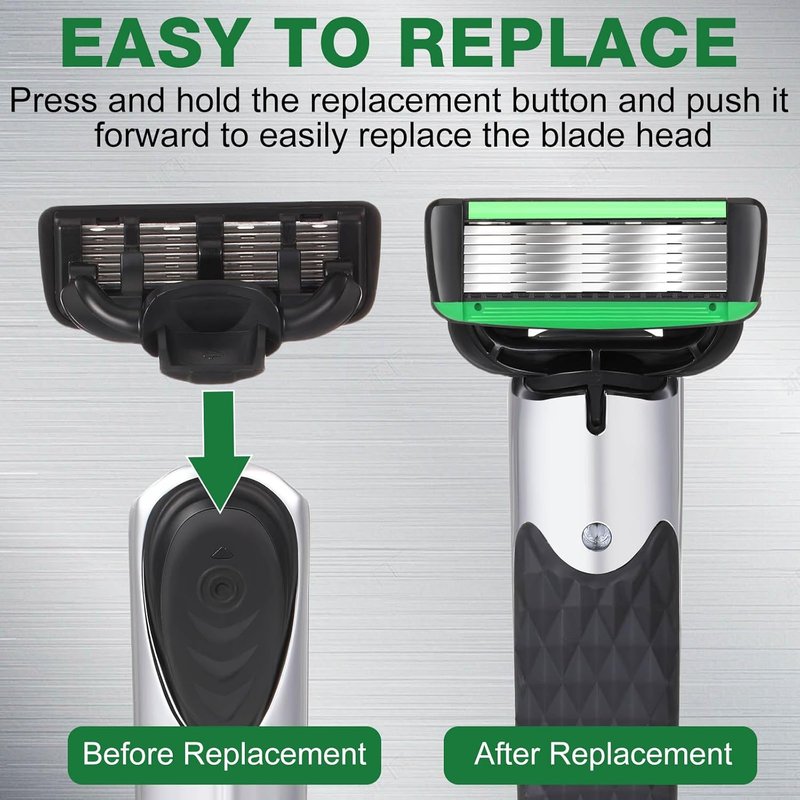 Skiennix 22-Piece Men's Razor Set - Refillable 7-Blade Sensitive Skin Kit for Comfortable Shaving