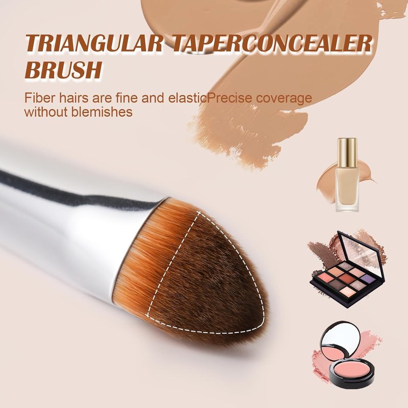 Skiennix Concealer Brush - Small Triangle Design for Precise Coverage of Dark Circles & Blemishes | Easy Blending for Cream & Liquid Makeup