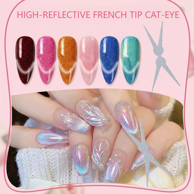 Hadnves 4PCS Cat Eye Magnet Set for Nails 3-in-1 Cat Eye Magnet Pen Heart Cat-Eye Magnetic Tool Cat-Eye Gel Polish Nail Magnets for Beginner Nail Artists Various Creative Patterns Fit Home Salon DIY