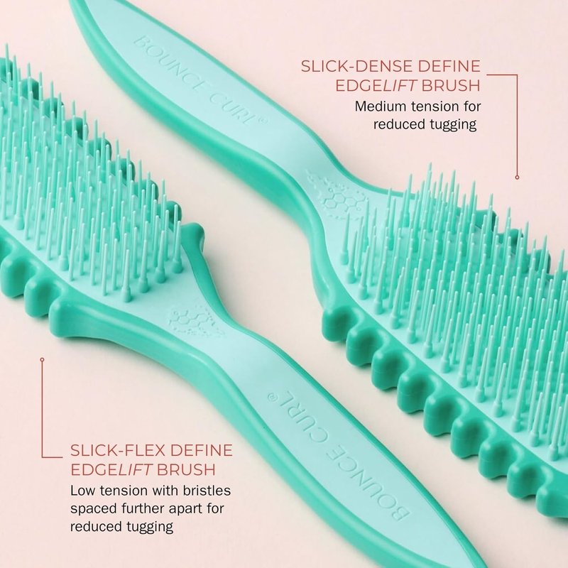 Bounce Curl EdgeLift Brush for Curly Hair - Gentle Detangling & Styling Tool with Soft Bristles | Teal