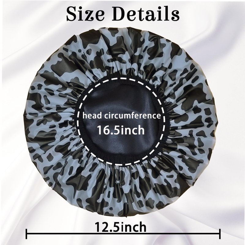 Choshion Reusable Waterproof Shower Cap for Women - Large Plastic Satin Lined for Braids & Long Hair