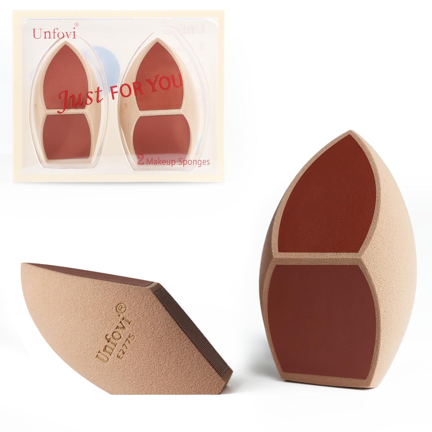 Unfovi Large 2 Pcs Honeycomb Film Makeup Sponges for Foundation, Reduce Liquid & Foundation Waste,Skip the Pre-Wetting Blender Process,Soft and Latex