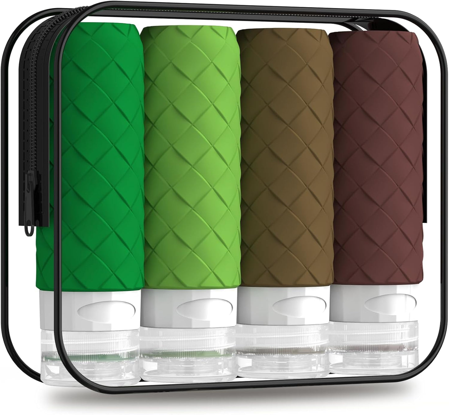Travel Bottles for Toiletries - TSA Approved Silicone Containers | BPA Free, Leak Proof, Refillable Essentials (Forest Green)