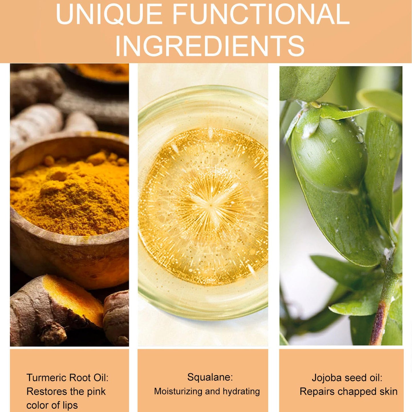 ARCHIDATE 2Pcs Turmeric Lip Balm for Dark Lips, Natural Turmeric Moisturizing Lip Balm for Smokers, Long-Lasting Moisturize Nourishes Softens Dry Chapped Dull Lips, Leaves Lips Looking Soft and Supple