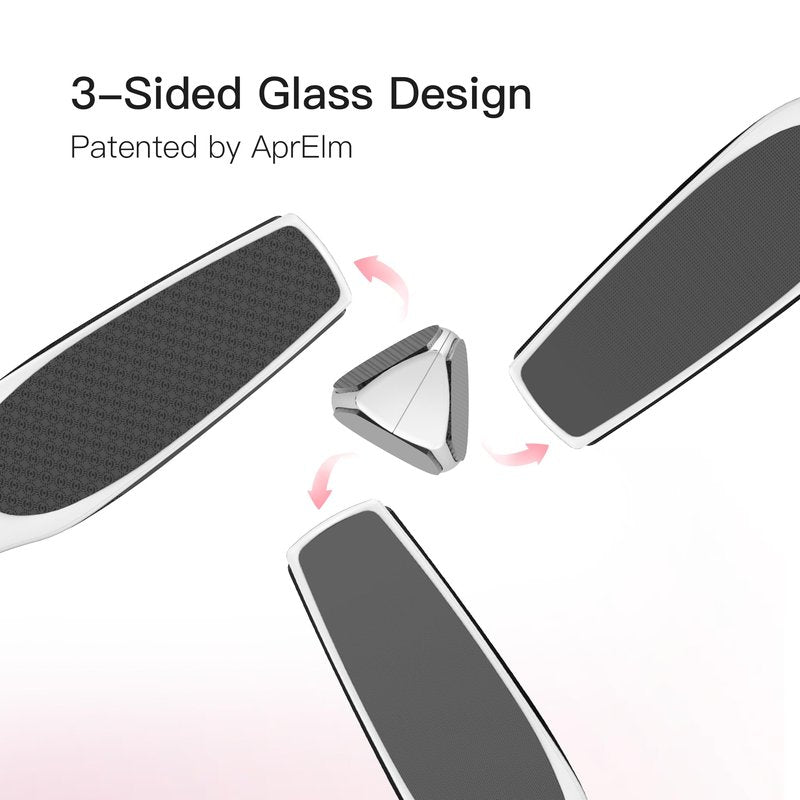 APRELM 3-Sided Nano Glass Foot File, 3-in-1 Coarse/Medium/Fine Foot Callus Remover, Professional Callus Remover for Feet Hard Skin Smooth Polishing (White)
