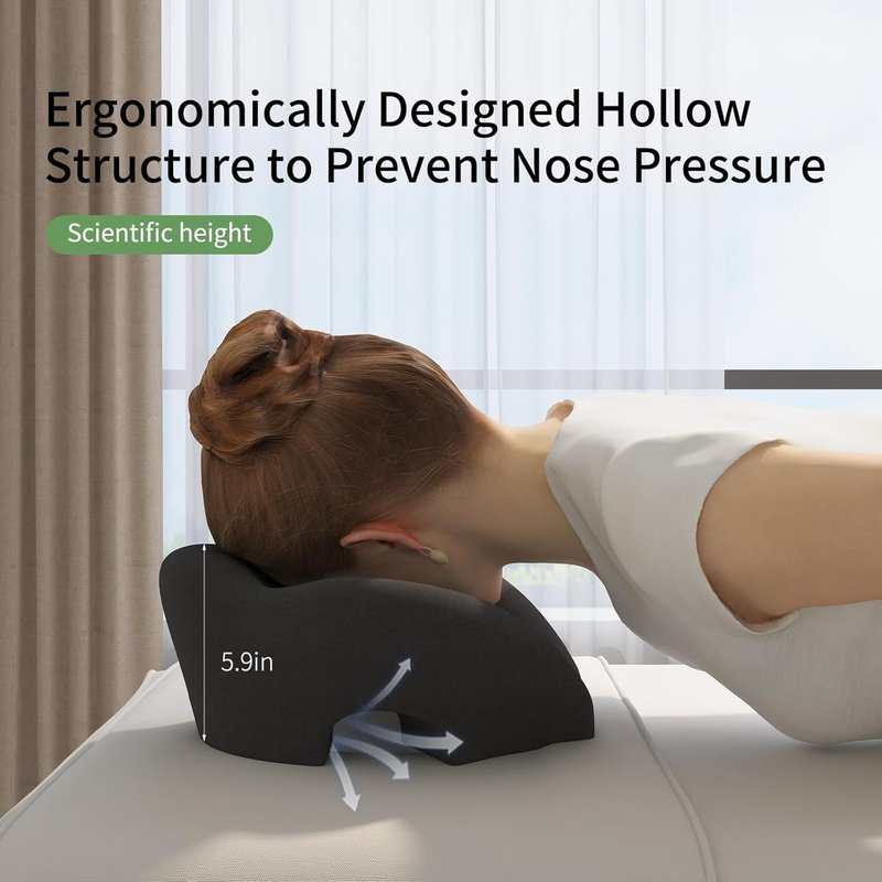 Massage Pillow Face Down - Headrest Face Pillow for Bed, After Post-Eye & BBL Surgery Recovery, Beach Tanning, Stomach Sleeping, Face Cradle Prone Sleepers.