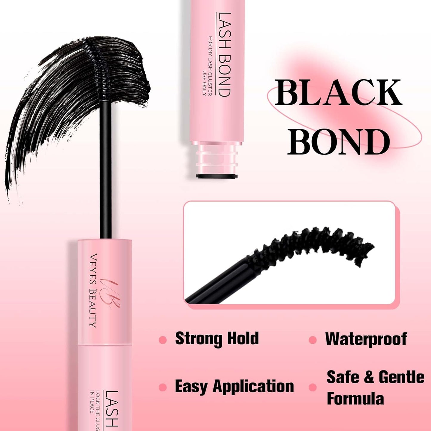 VEYESBEAUTY Lash Bond and Seal - Waterproof 2-in-1 Cluster Lash Glue for Long-Lasting Hold | 5ml + 5ml