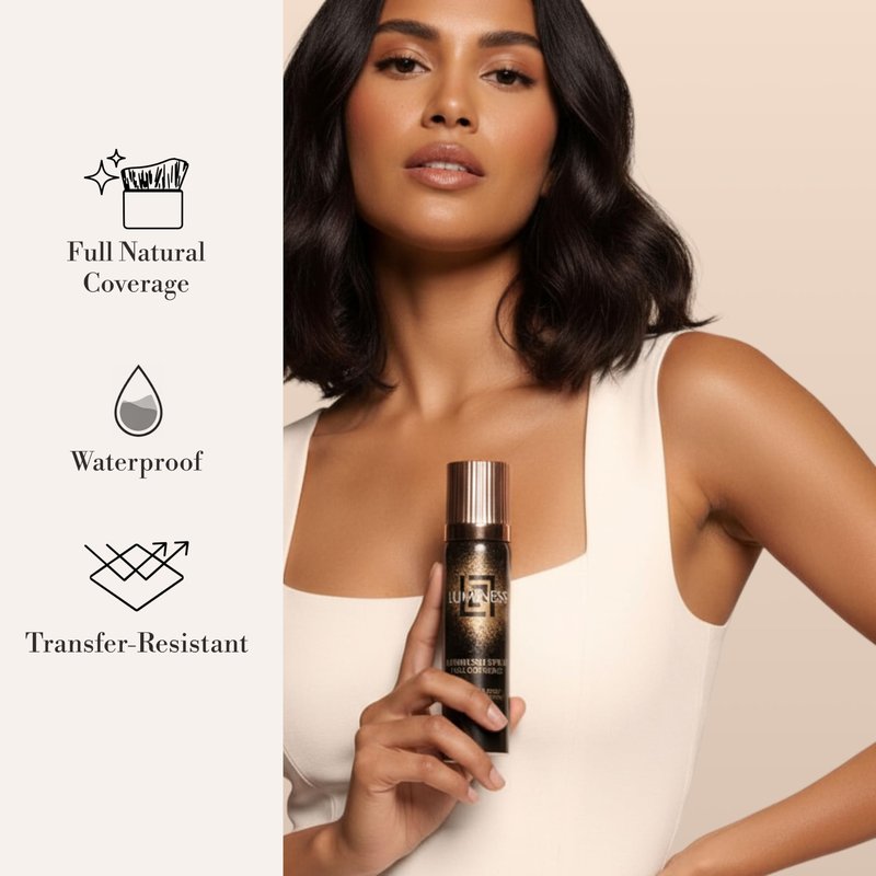 LUMINESS Transfer Resistant Airbrush Body Coverage - Tattoo Cover Up Makeup Waterproof Full Coverage Foundation for Leg and Body, Bronzer & Tattoo Concealer, 18-Hour Wear, 2.36 fl oz