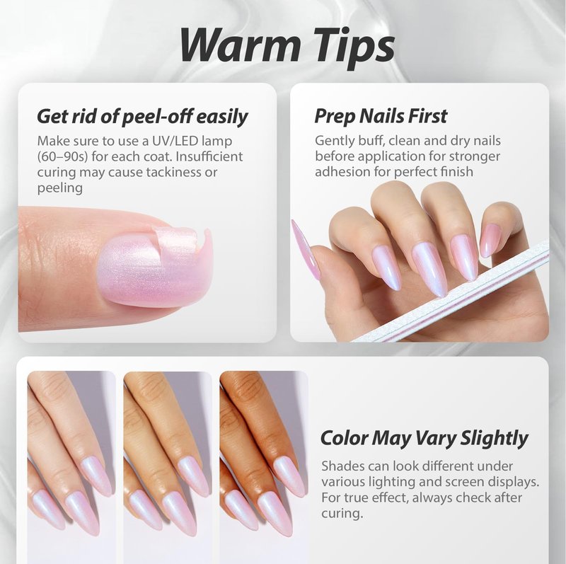 Makartt Pearl Gel Nail Polish Set 15ml One N'Done 6 Colors Shimmer Mermaid Glitter UV Gel Polish Soak Off High-Gloss, Salon-Grade Nail Art Manicure DIY Salon Home - Nebula Spectrum