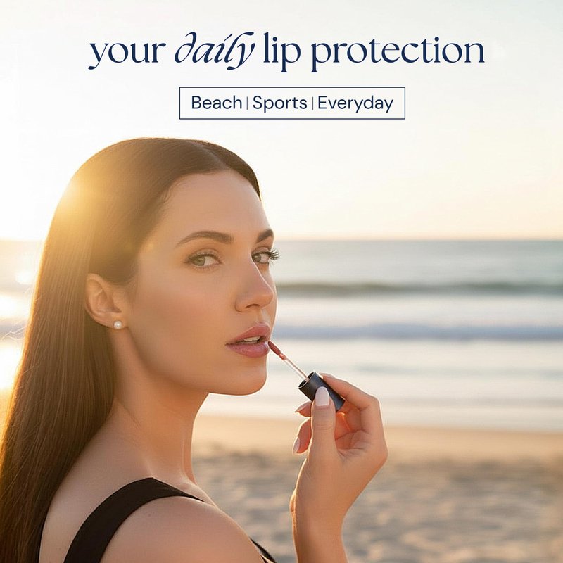 Brush On Block Sun Shine Protective Lip Oil SPF 30, Mineral Protection from UVA/UVB & Blue Light, Hydrating, Cruelty-Free, Gluten-Free, & Vegan, Fig