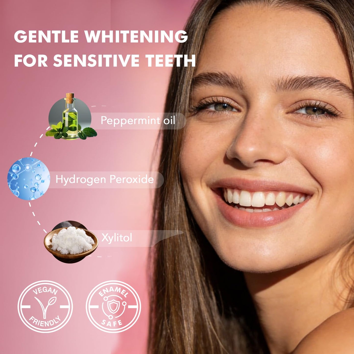 CALLSMILE Whitening Strips for Teeth Sensitive: 64 Strips Gentle Teeth Whitening Strips Enamel Safe Non-Slip Dry Strip Technology Residue Free Daily Oral Care, Coconut