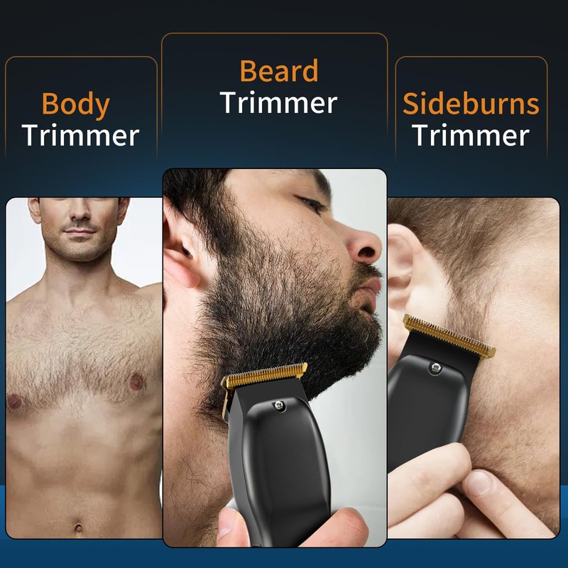 Elehomyou Beard Trimmer for Men - Rechargeable Men's Hair Clippers & Razor, Cordless Hair Trimmer & Shaver for Face, Neck, Groin & Manscaping, Ideal Gift for Men, Black