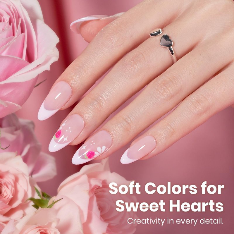 Beetles Barely Pink Gel Polish - 15ml/0.51 Fl Oz Large Capacity, Light Pink Gel Nail Polish for Summer Nails, Pastel Nail Art Salon Long Lasting Soak Off UV LED Nails Lamp