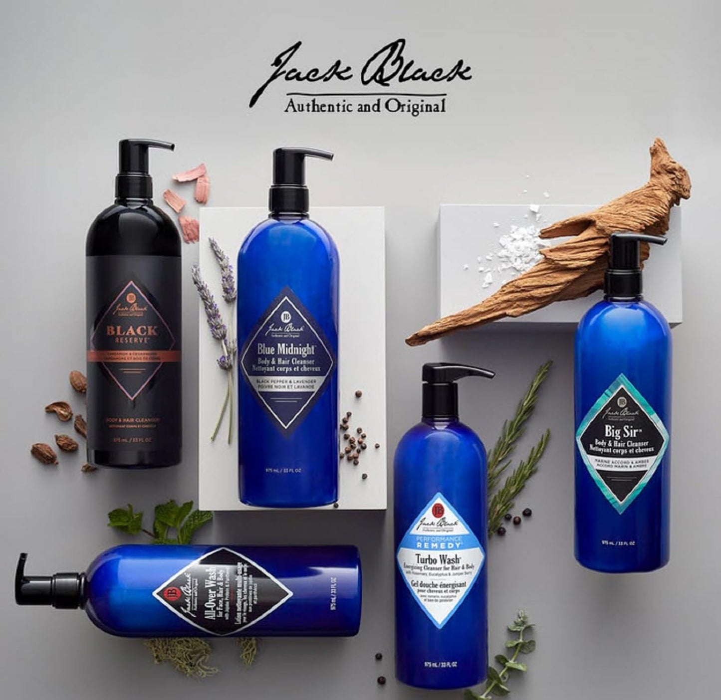 Jack Black All Over Wash Face, Body & Hair Cleanser, 33 Fl Oz – Citrus, Mint & Oakmoss – Mens Face Wash, Body Wash, Shampoo, Skin Care, Hair Care, Multi-Purpose Body Wash Men, Sulfate–Free