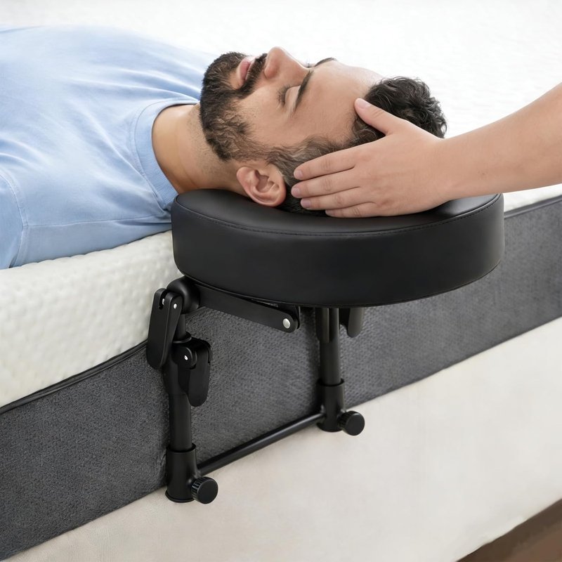 Skiennix Adjustable Massage Headrest - Comfortable Face Cradle for Home Use | Black Color