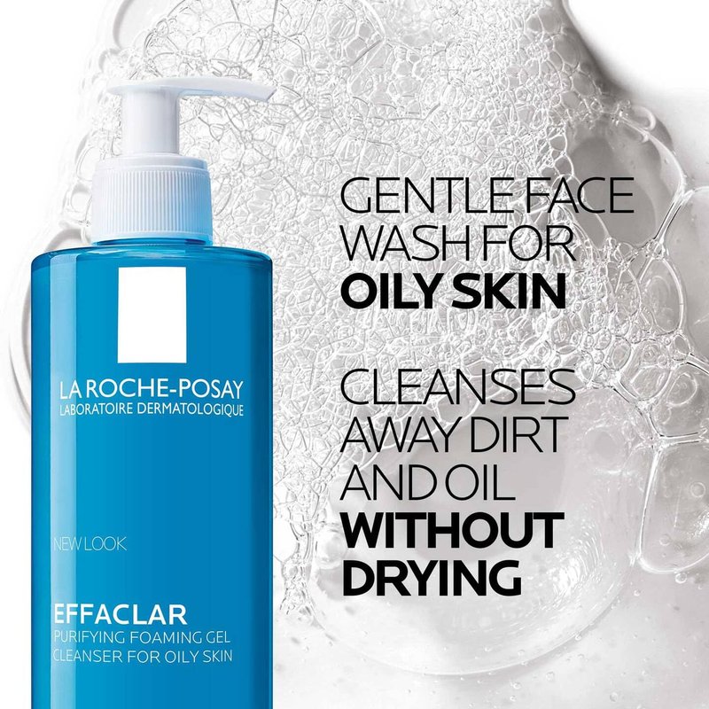 La Roche-Posay Effaclar Foaming Gel Cleanser - Purifying Face Wash for Oily Skin, Alcohol-Free & Oil-Free