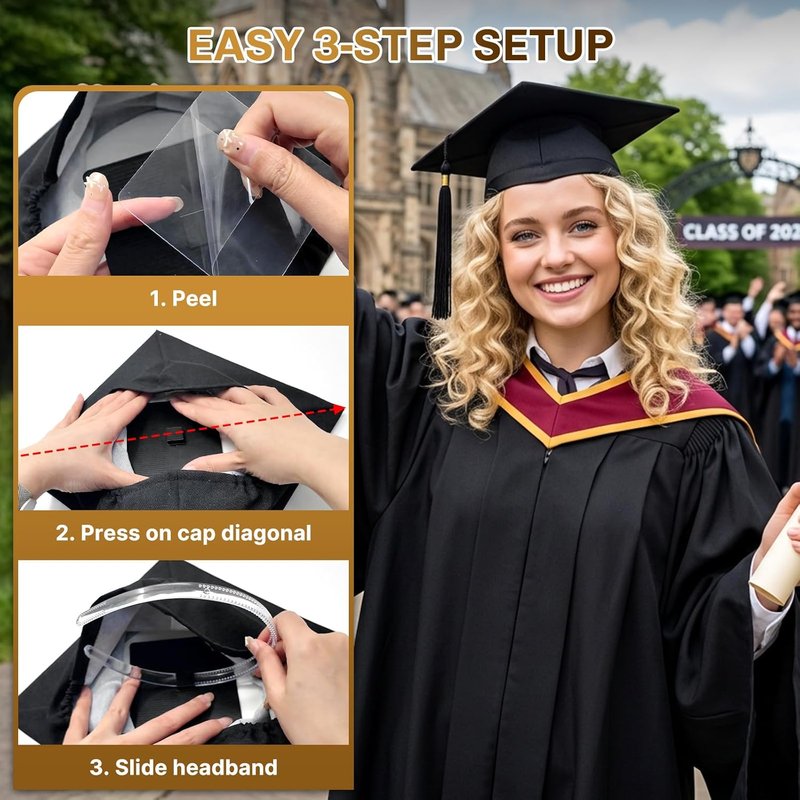 Graduation Cap Headband | 2026 Class Photo-Ready Hat Accessory for Women
