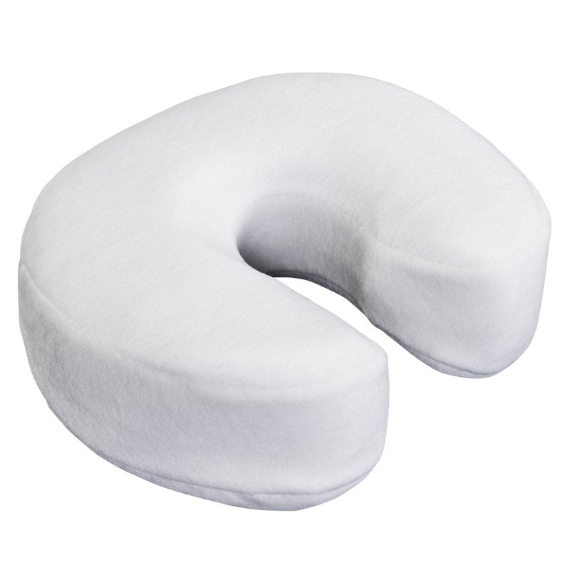 EarthLite Massage Face Cradle Cushion Memory Foam - Massage Table & Massage Chair Headrest Pillow w/Washable Fleece Cover, White