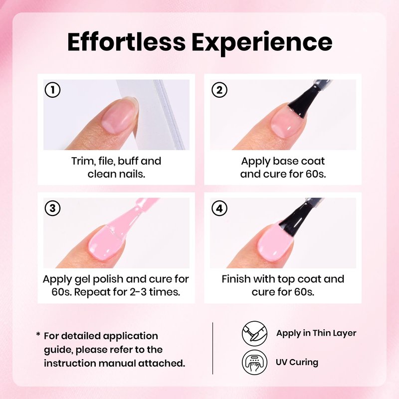 Beetles Pink Gel Polish - Strawberry Cream 15ML/0.51Fl Oz, Light Pink Gel Nail Polish, Same Color Same Bottle, Soak Off UV LED Lamp Summer Nails Art, Long-Lasting Manicure Salon DIY Home