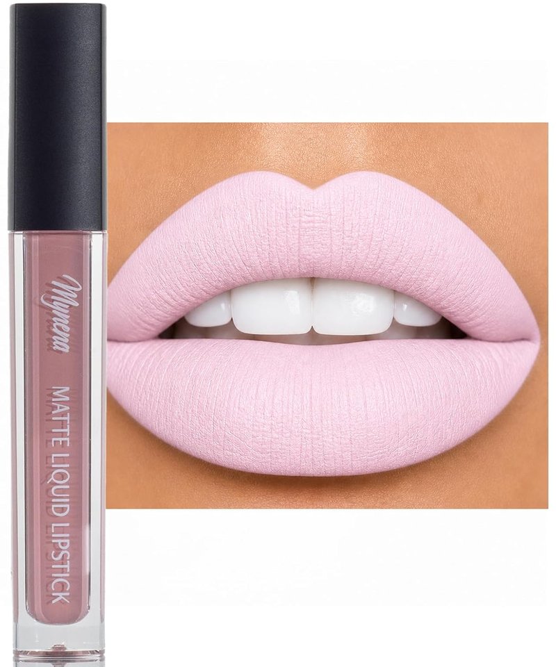 Clara Mynena Soft Pastel Pink Matte Liquid Lipstick - Long-Lasting, Waterproof, No Smudge Formula | All-Day Comfort