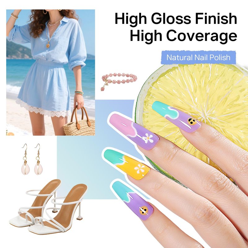 MIZHSE Quick Dry Nail Polish Set, 24 Colors Spring Summer Regular Nail Polish Non Gel, Air Drying Fast Neon Trendy Glitter Bulk Nail Lacquer Oil-based Long Lasting Home DIY Gift for Women