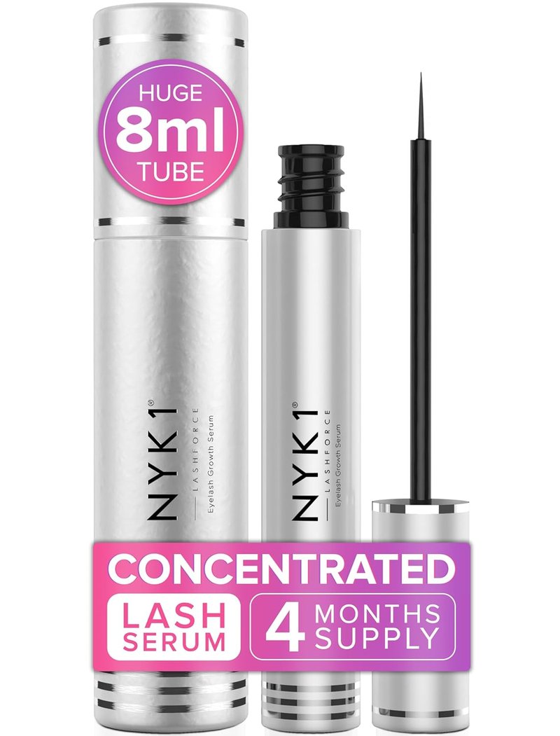 NYK1 Lash Serum - Concentrated Formula for Longer, Thicker Eyelashes | XL 8ml Size, Easy Application