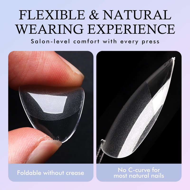 360pc Short Almond Nail Tips, Soft Gel Nail Tip Clear Press on Nail Short Fake Nails Almond, 15 Sizes Full Cover False Artificial Fingernail XS Stiletto Acrylic Nails Tips for Gel Nail Extension
