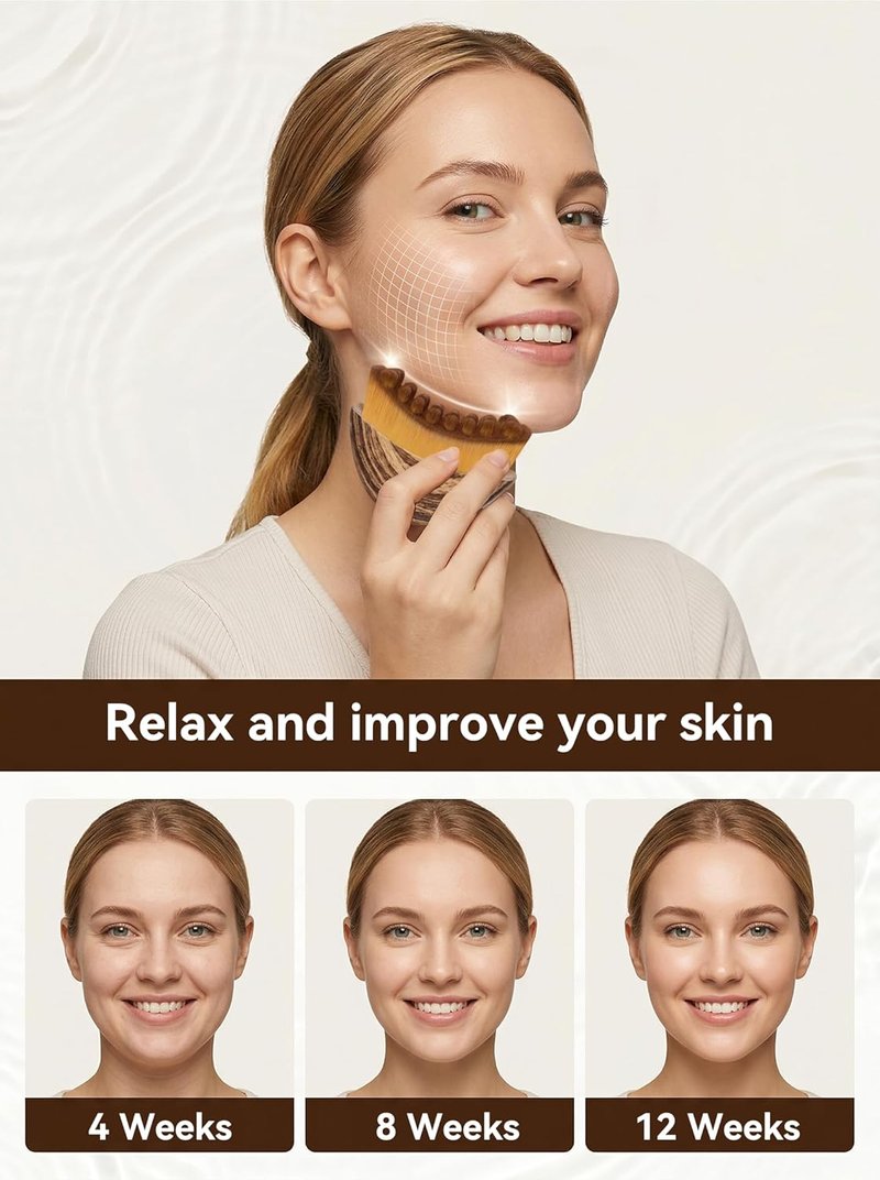 2PCS Lymphatic Contour Face Brush, Lymphatic Drainage Massager – Soft Bristle Dry Brush for Face Sculpting, Lymphatic Drainage Tool to Reduce Puffiness & Define Jawline, Hypoallergenic Ergonomic Fit