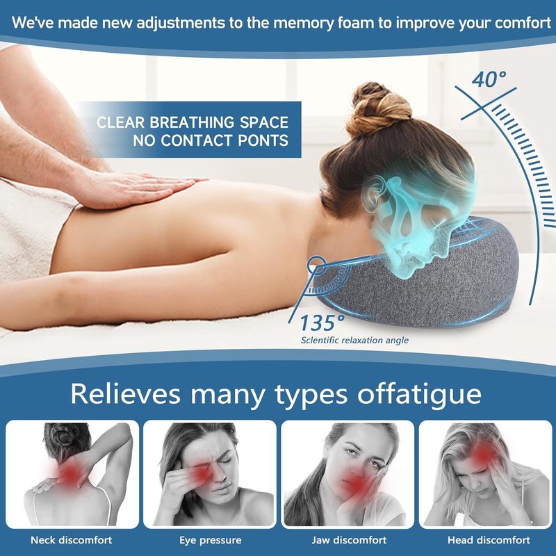 Face Down Pillow | Comfortable Massage Headrest for Post-Surgery Recovery & Neck Pain Relief
