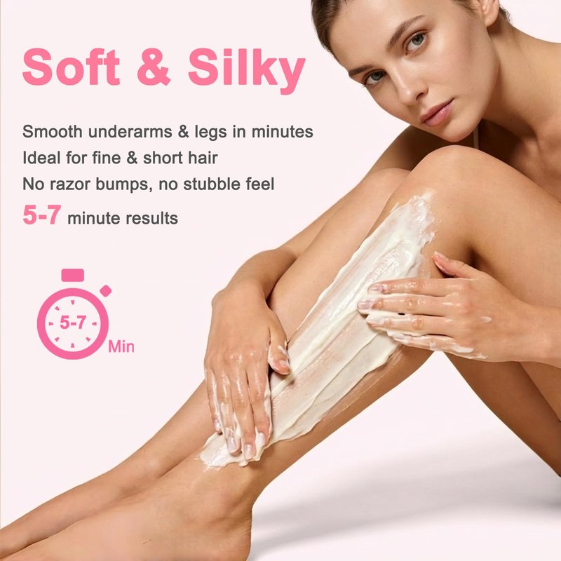 Bccdeuy Hair Removal Cream for Women & Men, 120g - Gentle Aloe & Jojoba Formula for Underarms, Arms, Legs & Bikini Line - Smooth Skin in Minutes