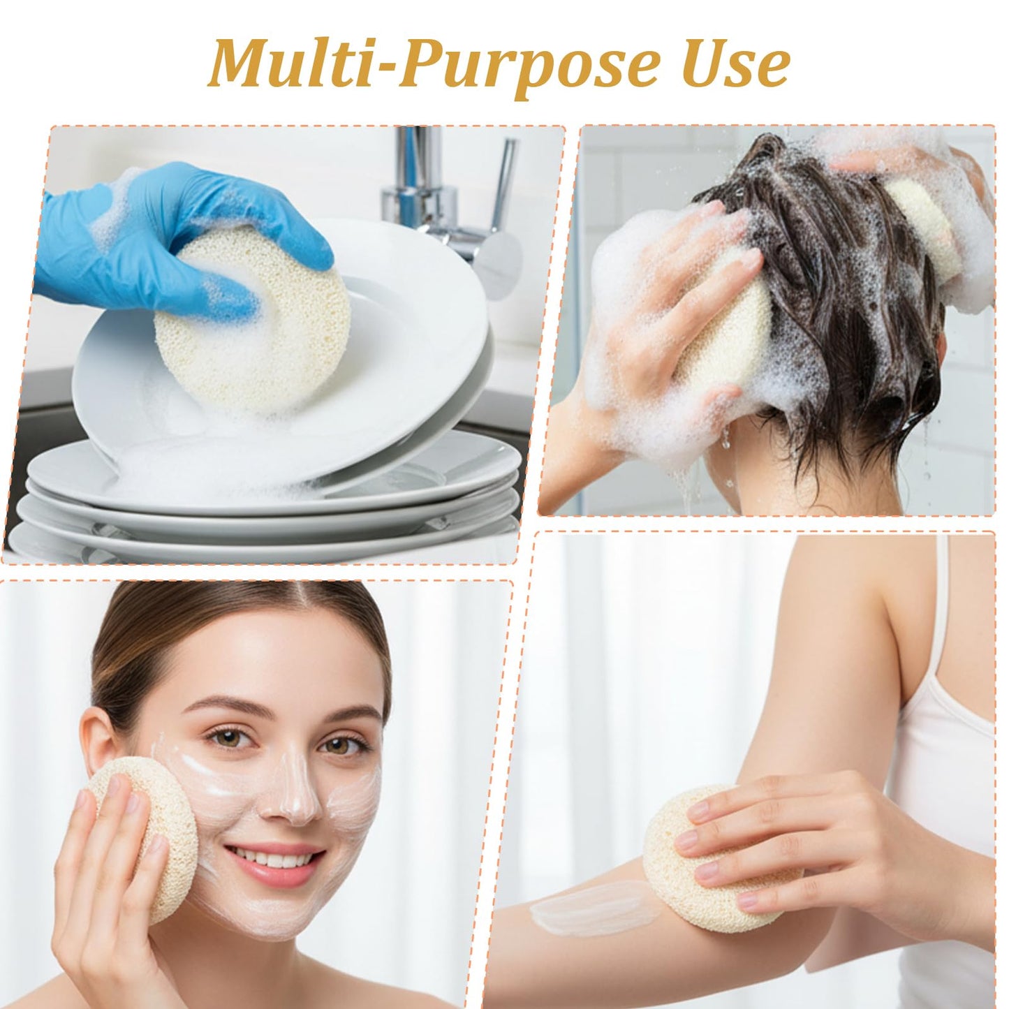110 Pcs Natural Loofah Exfoliating Face Pads – 2.36 Inch Round Face & Body Scrubber Pads for Men & Women – Gentle Exfoliation, Dead Skin Removal, Bulk Loofah Sponges for Bath, Shower and Spa